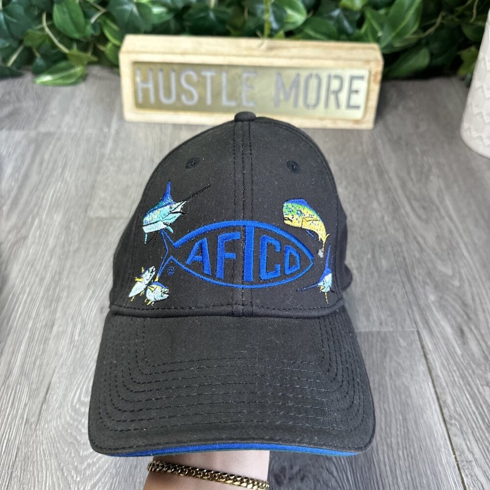 AFTCO Embroidered Fish A-Flex M-L Baseball Cap Hat
